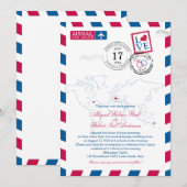 Invitation World Locations Italie Mariage Airmail (Devant / Derrière)