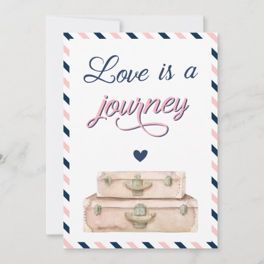 Invitation World Travel Fiançailles Suitcase Adventure Marine (Dos)