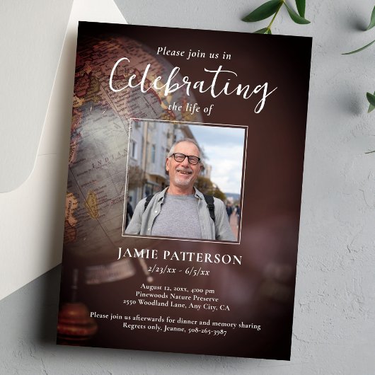 Invitation World Traveler Celebration of Life, Funeral Photo