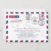 Invitation World Traveller Airmail | Dîner de répétition (Devant)