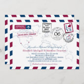 Invitation World Traveller Airmail | Dîner de répétition (Devant / Derrière)