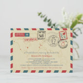 Invitation World Traveller Airmail | Fête des mariées (Debout devant)