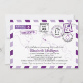 Invitation World Traveller Airmail | Fête des mariées (Devant)