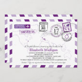 Invitation World Traveller Airmail | Fête des mariées (Devant / Derrière)