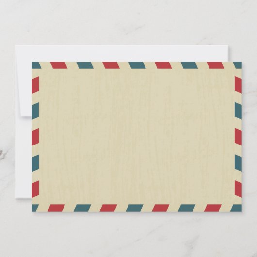 Invitation World Traveller Airmail | Fête des mariées (Dos)