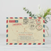 Invitation World Traveller Airmail | Fête des mariées (Debout devant)