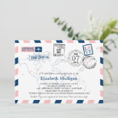 Invitation World Traveller Airmail | Fête des mariées (Debout devant)