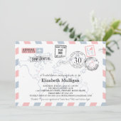 Invitation World Traveller Airmail | Fête des mariées (Debout devant)