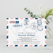 Invitation World Traveller Airmail | Fête des mariées (Debout devant)