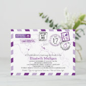 Invitation World Traveller Airmail | Fête des mariées du Mary (Debout devant)