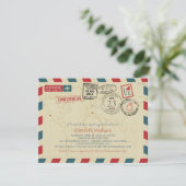 Invitation World Traveller Airmail | Fête des mariées en Cali (Debout devant)