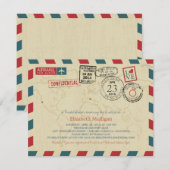 Invitation World Traveller Airmail | Fête des mariées en Cali (Devant / Derrière)