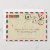 Invitation World Traveller Airmail | Mariage (Devant)
