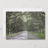 Invitation Wormsloe Lieu Green Live Chêne Mariage (Devant)