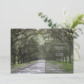 Invitation Wormsloe Lieu Green Live Chêne Mariage (Debout devant)