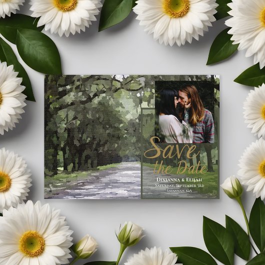 Invitation Wormsloe Venue Green Live Oaks Enregistrer la cart