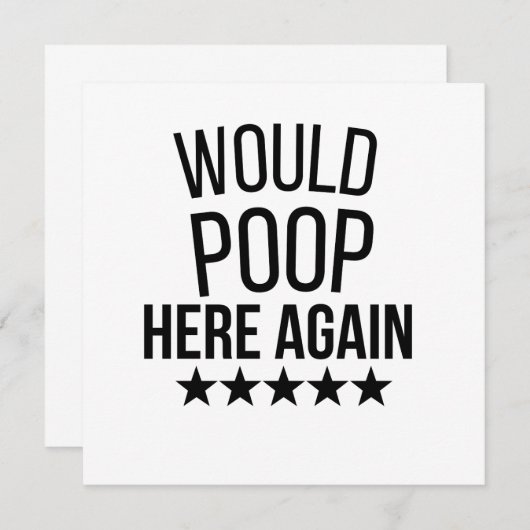 Invitation Would Poop Here Again FunnCustom-Cut Vinyl Sticker (Devant / Derrière)
