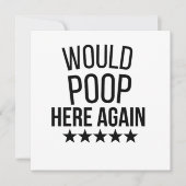 Invitation Would Poop Here Again FunnCustom-Cut Vinyl Sticker (Devant)