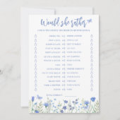 Invitation Would She Rather Bridal Shower Game Card (Devant)