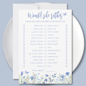 Invitation Would She Rather Bridal Shower Game Card