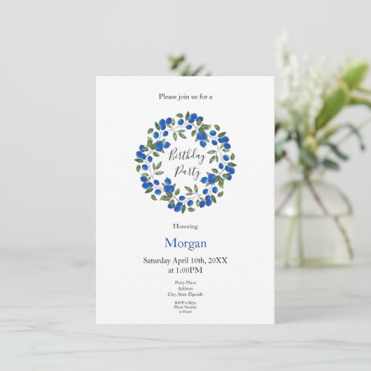Invitation Wreath Blueberries (Debout devant)