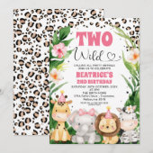Invitation Wreath Cheetah Print Safari Deux Wild 2e Anniversa (Devant / Derrière)