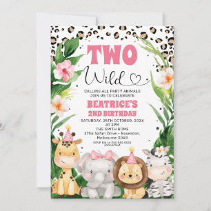 Invitation Wreath Cheetah Print Safari Deux Wild 2e Anniversa