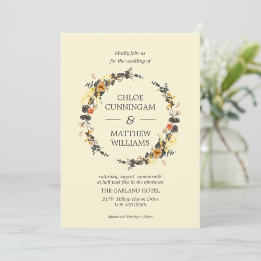 Invitation Wreath d'automne | Mariage moderne (Debout devant)