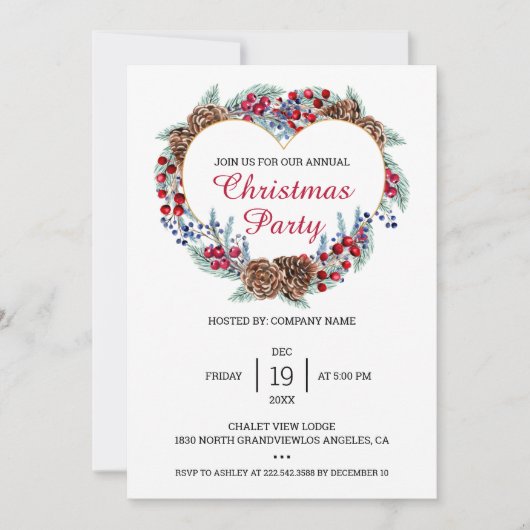 Invitation Wreath de Noël (Devant)