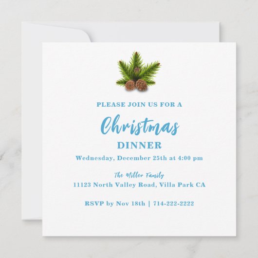 Invitation Wreath de Noël (Dos)