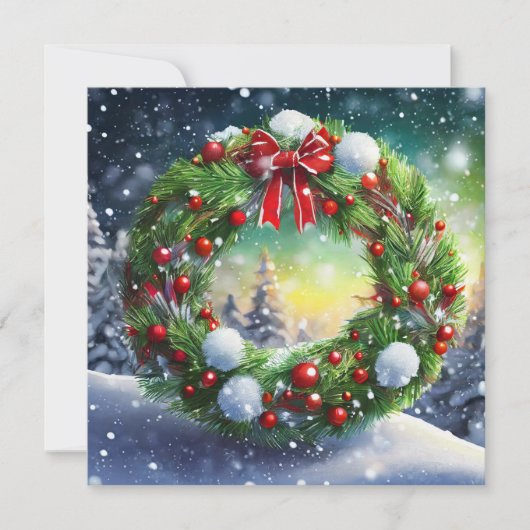 Invitation Wreath de Noël (Devant)