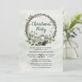 Invitation Wreath d'hiver Poinsettia & Bird Christmas (Debout devant)