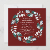 Invitation Wreath d'hiver Whimsical Mariage de Bourgogne (Devant)