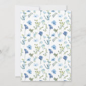 Invitation Wreath Floral Bleu Whimsical Enregistrer La Date (Dos)