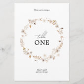 Invitation Wreath Floral Boho moderne séché Nom de la table (Devant)