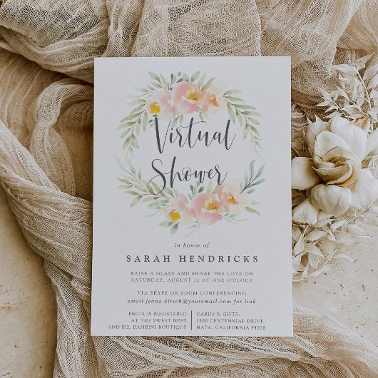 Invitation Wreath florale Airy | Bridal ou Baby shower virtue