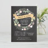 Invitation Wreath florale en lunette doux 16 photo (Debout devant)