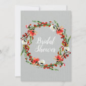 Invitation Wreath Florale hiver rustique Fête des mariées mod (Devant)