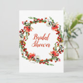 Invitation Wreath Florale hiver rustique Fête des mariées mod (Debout devant)