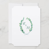 Invitation Wreath Laurel Olive Leaf Branche Moderne Simple (Dos)