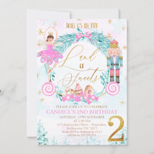 Invitation Wreath Nutcracker land de Sweets 2e anniversaire (Devant)