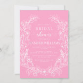 Invitation Wreath rose chaud, courroie fleurie élégante boho  (Devant)