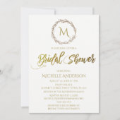 Invitation Wreath simple or blanc monogramme (Devant)