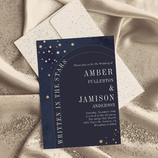 Invitation Written in the Stars Celestial Moody Wedding