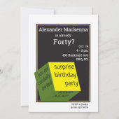 Invitation wtf 40e anniversaire fête drôle Hommes anniversair (Dos)