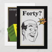 Invitation wtf 40e anniversaire fête drôle Hommes anniversair (Devant / Derrière)