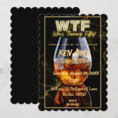 Invitation WTF Fifty Men's 50th Birthday Party Download (Devant / Derrière)