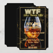 Invitation WTF Fifty Men's 50th Birthday Party Download (Devant / Derrière)