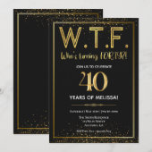 Invitation WTF, Invitation 40e Anniversaire, Quara (Devant / Derrière)