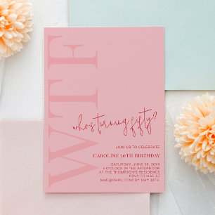Invitation WTF Qui a Cinquante Ans Anniversaire Moderne Ros
